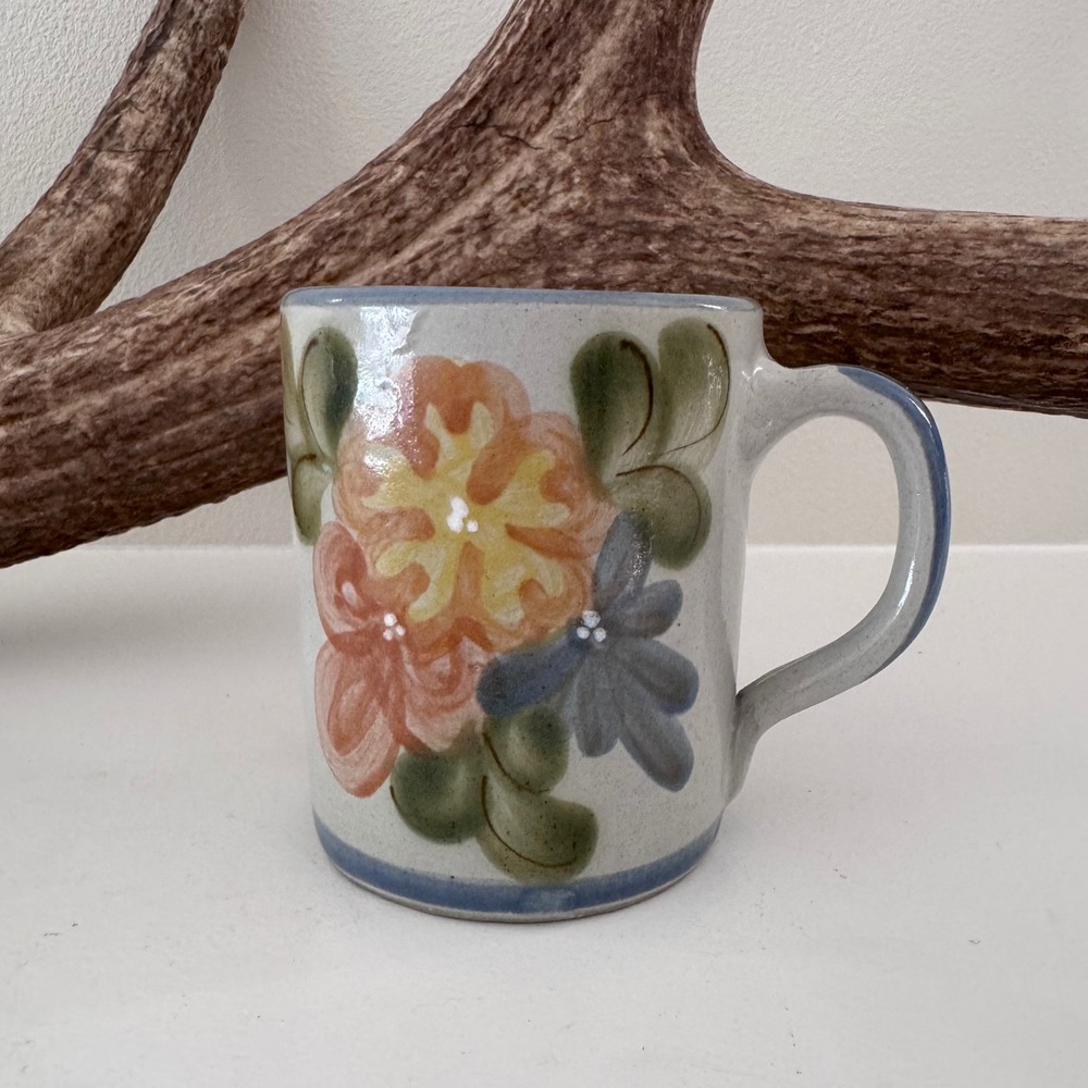 VINTAGE Louisville Stoneware NABW Kentucky '80s  Floral Coffee Mug Hand Painted